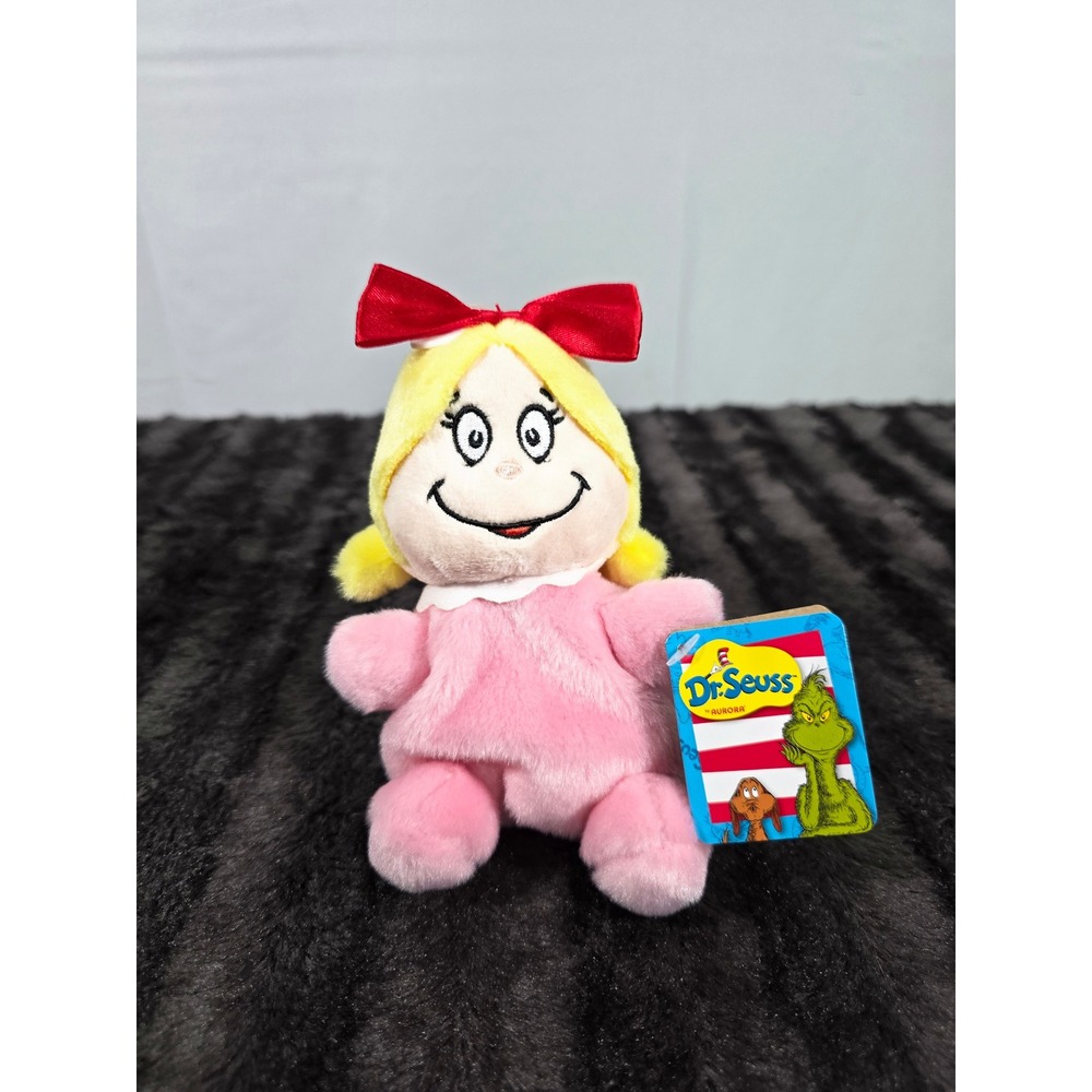Aurora Palm Pals Dr Seuss Cindy-Lou Who Plush The Grinch Pink Stuffed Toy NWT